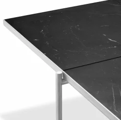 Table basse en marbre noir et piètements en acier inoxydable Coffee 90 - Handvärk