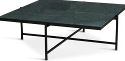 Table basse en marbre vert et piétements noirs Coffee 90 - HANDVÄRK