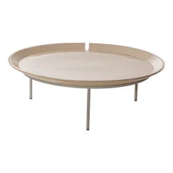 Table basse en millgres et acier crème Brise 56 - Gervasoni