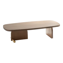 Table basse en noyer et détail doré 120x60cm Nova 3 - Nomon