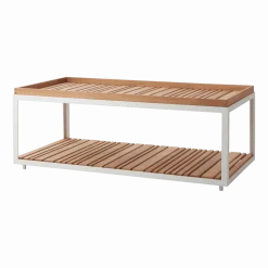 Table basse en teck et cadre blanc 122x62 cm Level - Cane-Line