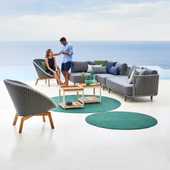 Table basse en teck et cadre blanc 48x48 cm Level - Cane-Line