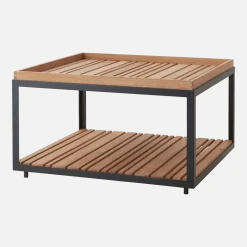 Table basse en teck et cadre noir 79x79 cm Level - Cane-Line