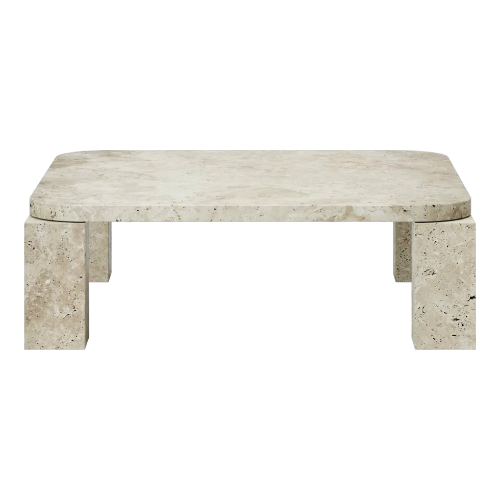 Table basse en travertin 82 x 82 cm Atlas - New works