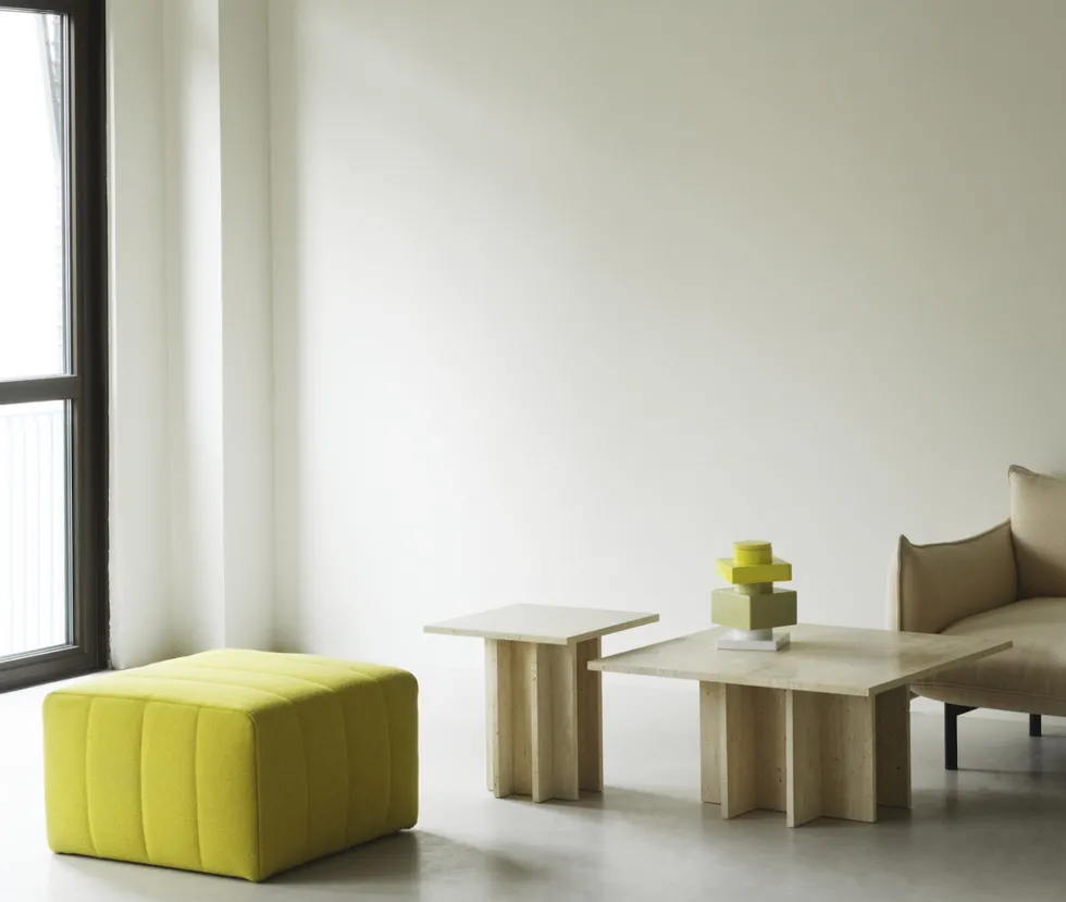 Table basse en travertin 80 x 40 cm Edge - Normann Copenhagen