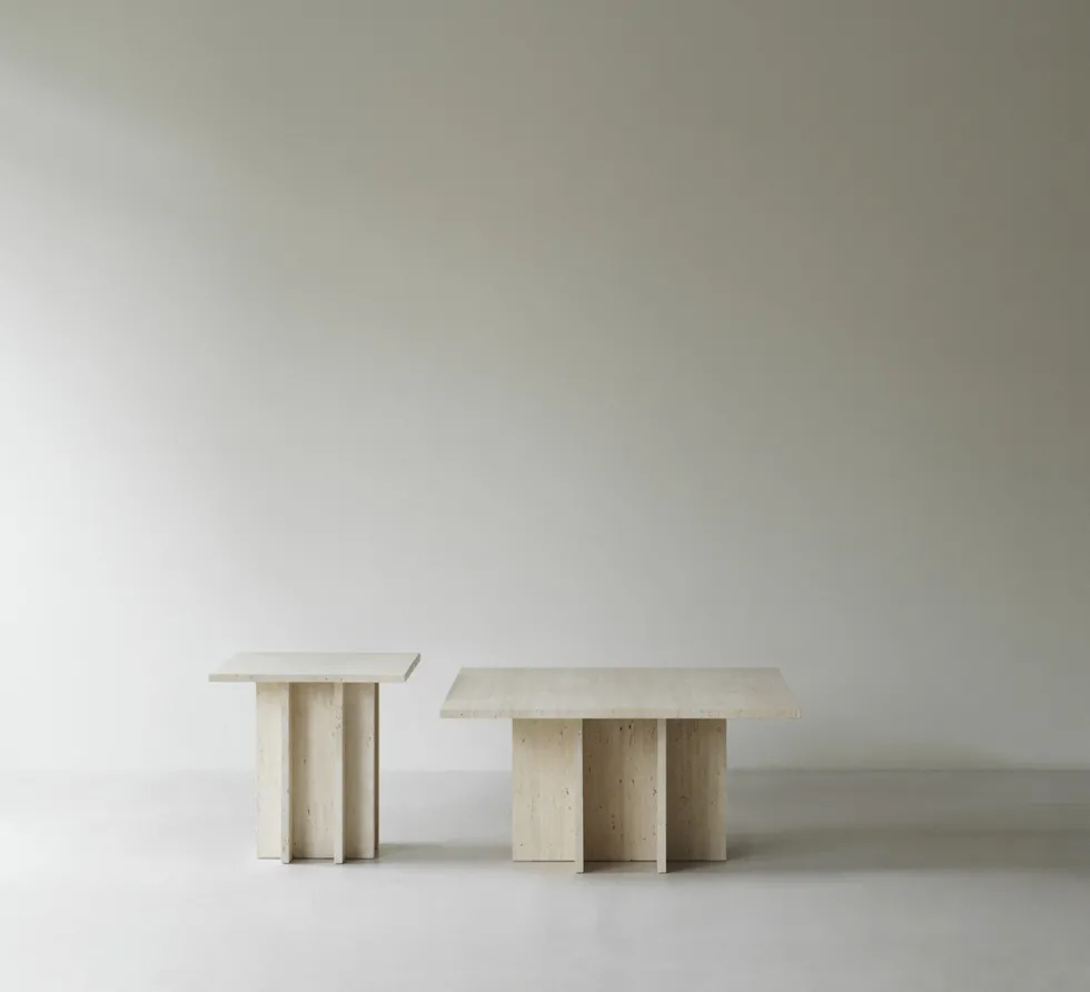 Table basse en travertin 80 x 40 cm Edge - Normann Copenhagen