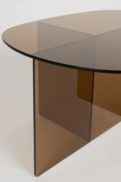 Table basse en verre fumé 60x80x40cm Linea - Zuiver