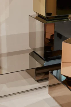 Table basse en verre miroir marron 120x60cm Speculum - AYTM