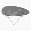 Table basse en verre structuré fumé et laiton 106cm Pedrera - Gubi