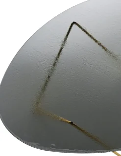 Table basse en verre structuré fumé et laiton 106cm Pedrera - Gubi