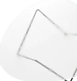 Table basse en verre structuré transparent et acier noir mat 106cm Pedrera - Gubi