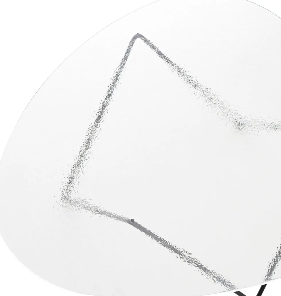 Table basse en verre structuré transparent et acier noir mat 106cm Pedrera - Gubi
