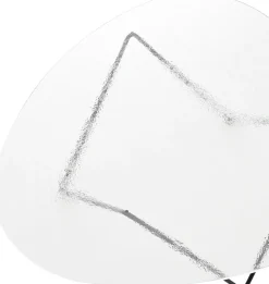 Table basse en verre structuré transparent et acier noir mat 106cm Pedrera - Gubi