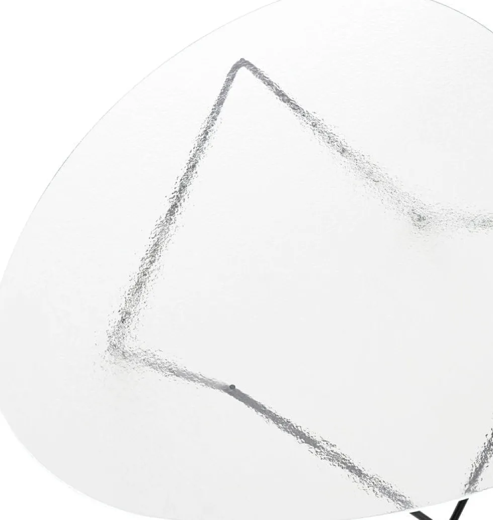 Table basse en verre structuré transparent et acier noir mat 106cm Pedrera - Gubi