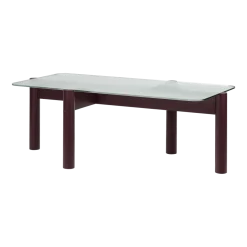 Table basse en verre trempé et structure en hêtre baies de vin 105x40,5cm Kob - noo.ma