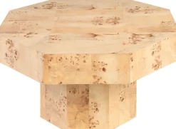 Table basse hexagonale en placage de loupe mappa 76x42cm Baka - Versmissen