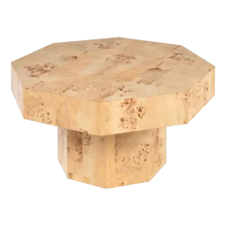 Table basse hexagonale en placage de loupe mappa 76x42cm Baka - Versmissen