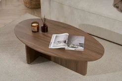 Table basse ovale en bois foncé 120x65x40cm Orba - Home Design