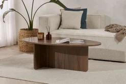 Table basse ovale en bois foncé 120x65x40cm Orba - Home Design
