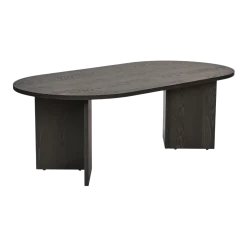 Table basse ovale en bois noir lumière 119x69x40cm Sable - Home Design