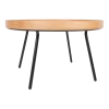 Table basse plateau rond en chêne et métal noir 78x45cm Oak Tray - Zuiver