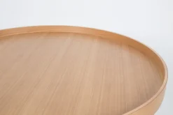 Table basse plateau rond en chêne et métal noir 78x45cm Oak Tray - Zuiver