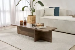Table basse rectangulaire en bois de noyer 120x45x35cm Harbor - Home Design