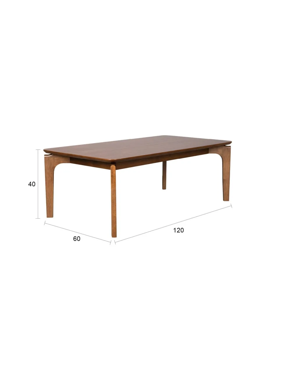 Table basse rectangulaire en bois d'hévéa 120x60x40cm Savone - Dutchbone