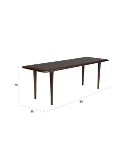 Table basse rectangulaire en bois massif foncé 85x38x38cm Elroy - Dutchbone