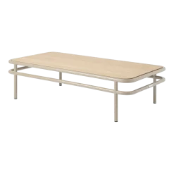 Table basse rectangulaire en chêne clair et acier gris beige 120x60x30,5cm UD - Tolix