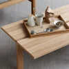 Table basse rectangulaire en chêne vernis naturel 115x50x30cm - Moebe