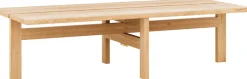 Table basse rectangulaire en chêne vernis naturel 115x50x30cm - Moebe