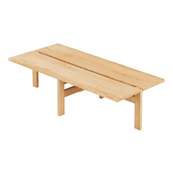 Table basse rectangulaire en chêne vernis naturel 115x50x30cm - Moebe
