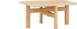 Table basse rectangulaire en chêne vernis naturel 60x50x30cm - Moebe