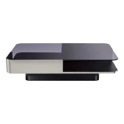 Table basse rectangulaire en inox et verre fumé Lounge - RED Edition