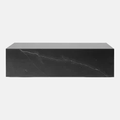 Table basse rectangulaire en marbre noir 100 x 60 cm Plinth Low - Audo