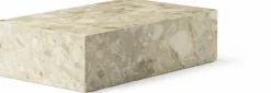 Table basse rectangulaire en marbre sable 100 x 60 cm Plinth Low - Audo