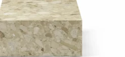 Table basse rectangulaire en marbre sable 100 x 60 cm Plinth Low - Audo