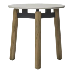 Table basse ronde d'extérieur en teck et céramique 45cm Lento - Vincent Sheppard