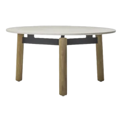 Table basse ronde d'extérieur en teck et céramique 68cm Lento - Vincent Sheppard