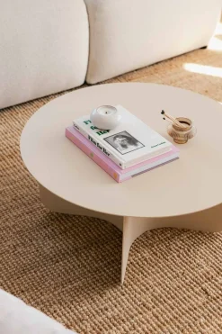 Table basse ronde en acier beige 65x30cm Miro - Metallbude