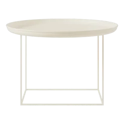 Table basse ronde en acier blanc antique 70 cm Duke - NORR11