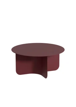 Table basse ronde en acier bordeaux 65x30cm Miro - Metallbude