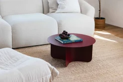 Table basse ronde en acier bordeaux 65x30cm Miro - Metallbude