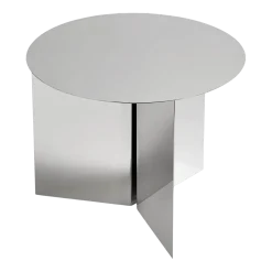 Table basse ronde en acier effet mirroir Slit - HAY
