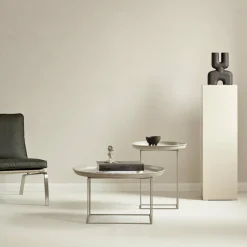 Table basse ronde en acier gris foncé 90 cm Duke - NORR11