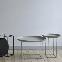 Table basse ronde en acier gris pierre 70 cm Duke - NORR11