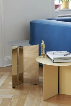 Table basse ronde en acier jaune Slit - HAY