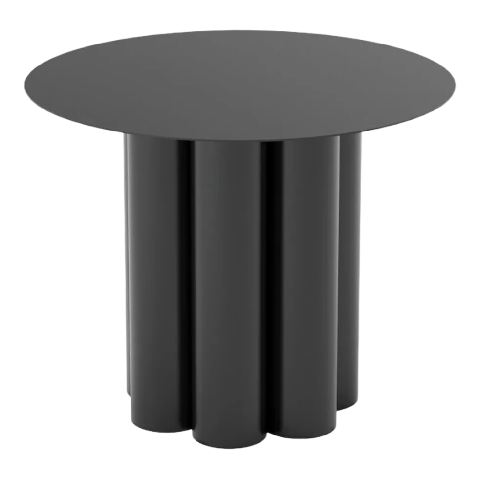 Table basse ronde en acier noir 40 x 34 cm Octave - Resistub
