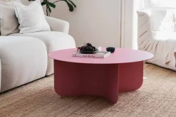 Table basse ronde en acier rose 90x35cm Miro - Metallbude
